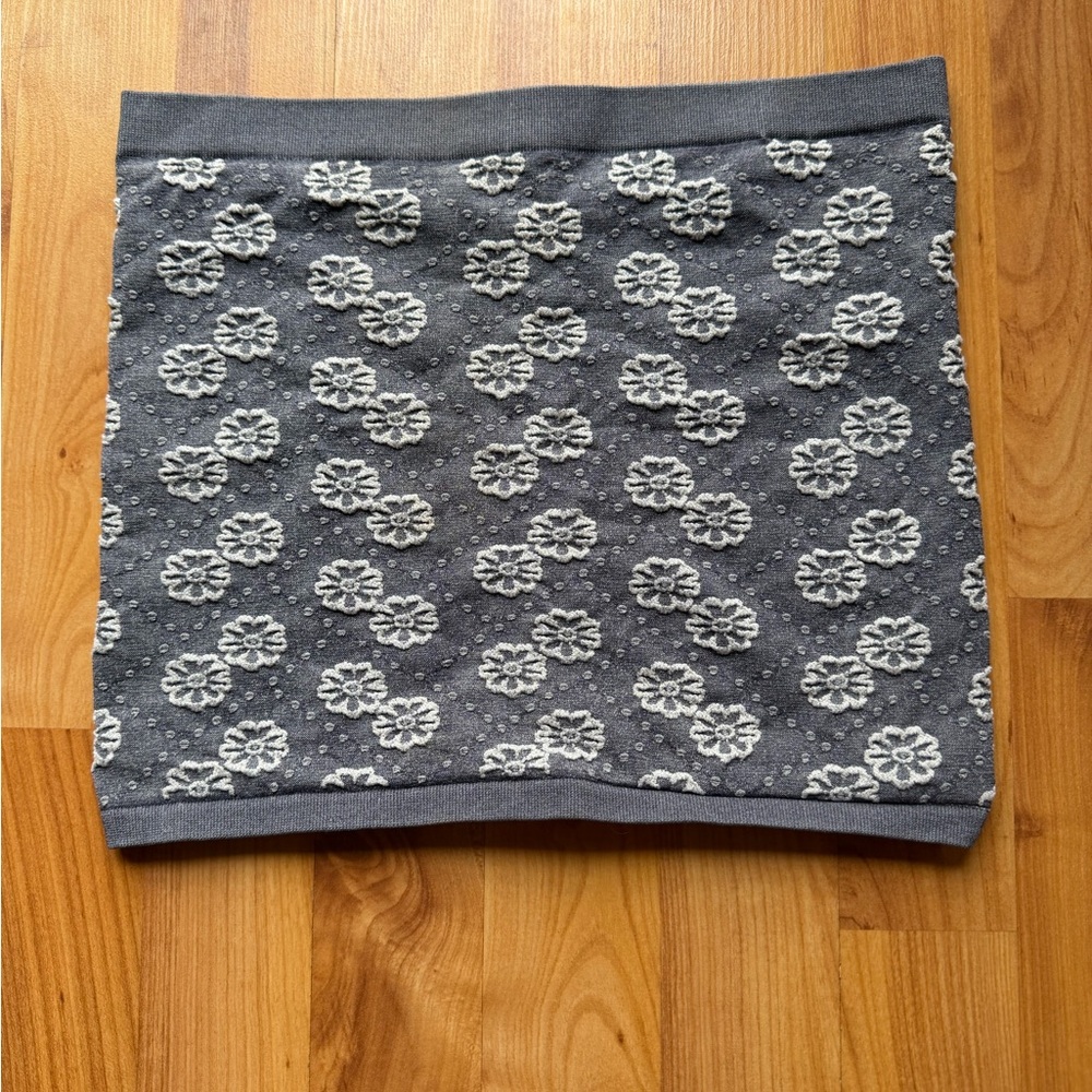Urban Outfitters Gray and White Floral Tube Top